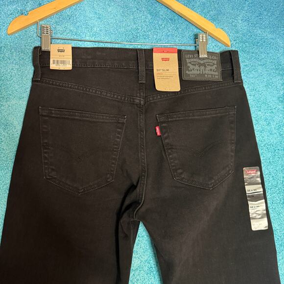 Levi’s 511 Men’s Jeans 32x30 Black Slim Fit Stretch Denim NWT - Picture 8 of 16